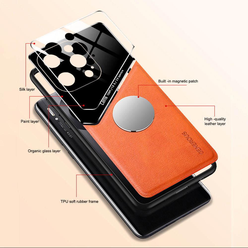 For iPhone 14 Pro Max Leather Coated Case Built-in Magnetic Holder Metal Sheet Phone Cover For iPhone 14 Pro Max Leather Coated Case Built-in Magnetic Holder Metal Sheet Phone Cover
